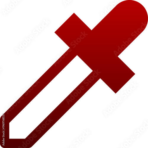 Red eyedropper pipette icon for color pick selector and design tool