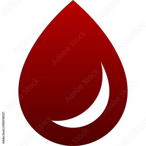 Red water droplet icon for liquid drop fluid and nature clean