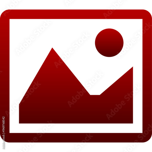 Red image picture icon for photo gallery landscape and media digital