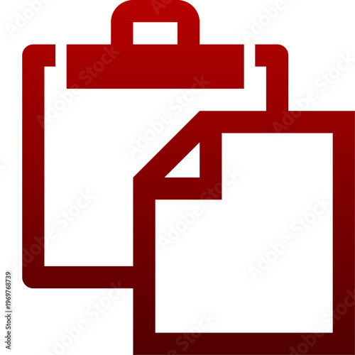 Red paste icon for clipboard insert file placement and office paper move