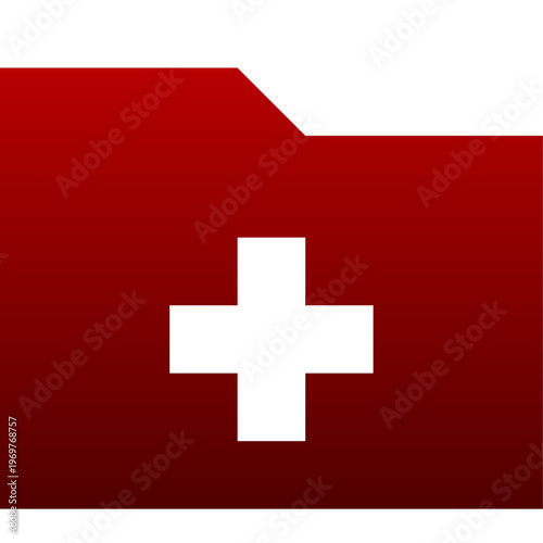 Red folder plus icon for new category storage add file and create