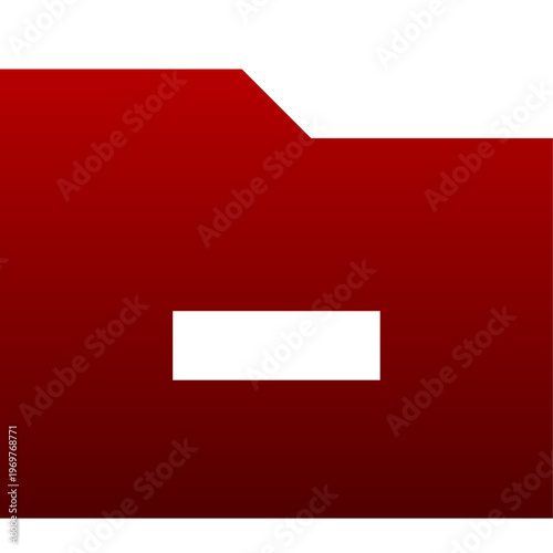 Red folder minus icon for delete category remove file and data storage