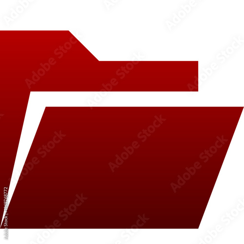 Red open folder icon for data access file storage and office directory