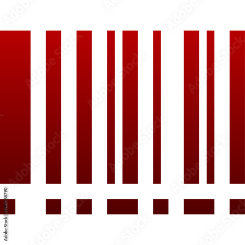 Red product barcode icon for inventory scan and retail identification
