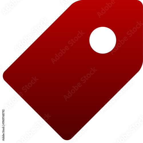 Red price tag icon for shopping discount sale and retail promotion