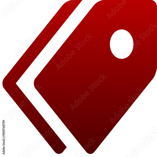 Red price tags icon for retail offers sales promotion and shopping