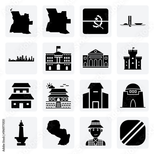 Angolan Provinces And Urban Centers – Illustrations Representing Luanda, Huambo, And Benguela For Geographic And Demographic Studies