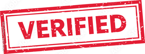 Verified stamp red grunge rubber seal official verification label