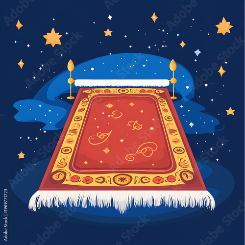 Elegant Magic Carpet Vector Design Illustration