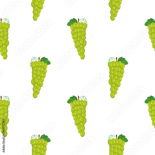 Grape seamless pattern with flower and leaves decoration. Fruit vector illustration. Can be used for wallpaper, paper wrapping, decoration and fashin fabric