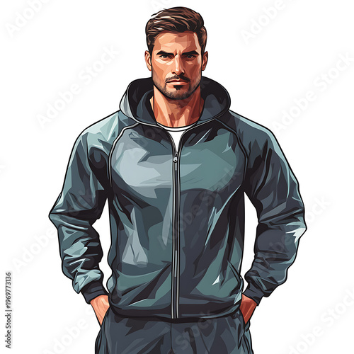 Athletic Male Sport Jacket Vector Illustration