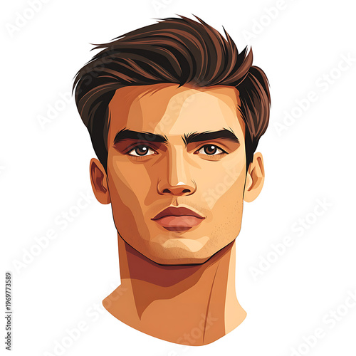 Professional Male Avatar Head Illustration