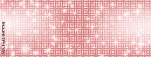 Disco bokeh fabric with sequin mosaic glimmer on pink background. Gold rose glitter with glam party pattern and magic romantic vibe. Vector shiny disco ball flare and sparkles pink background.