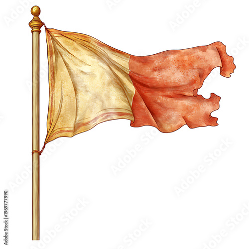 Medieval banner isolated on white background