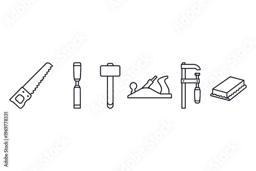 Collection of essential carpentry tools for woodworking and construction projects