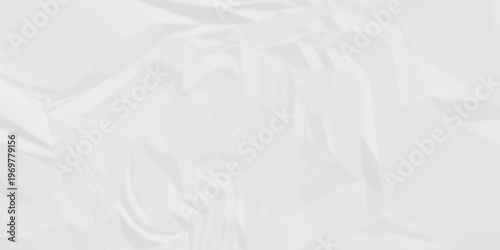 White Paper texture background, Old paper background ripple soft white pattern wave crumple. Crushed and creased soft paper. Abstract wrinkle effect grunge and rough backdrop vintage page.