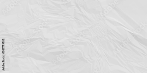 White Paper texture background, Old paper background ripple soft white pattern wave crumple. Crushed and creased soft paper. Abstract wrinkle effect grunge and rough backdrop vintage page.