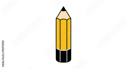 Illustrated pencil isolated on white background, suitable for educational materials