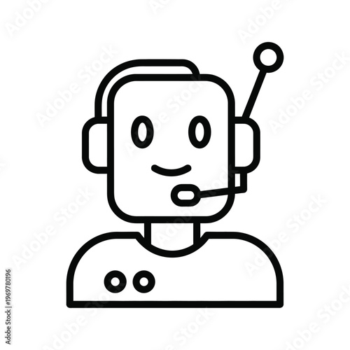 Robot Assistant Service Communication Icon Commercial
