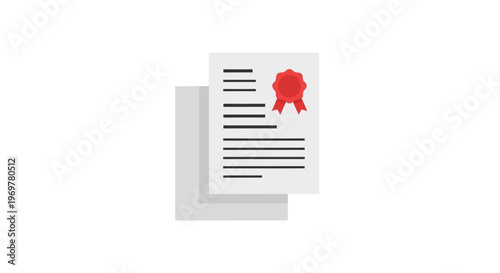 Illustration of a Formal Document with a Seal, Indicating Certification and Authenticity