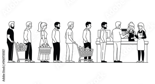 Customer paying with a smartphone at a retail checkout counter