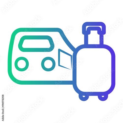 train Line Gradient Icon