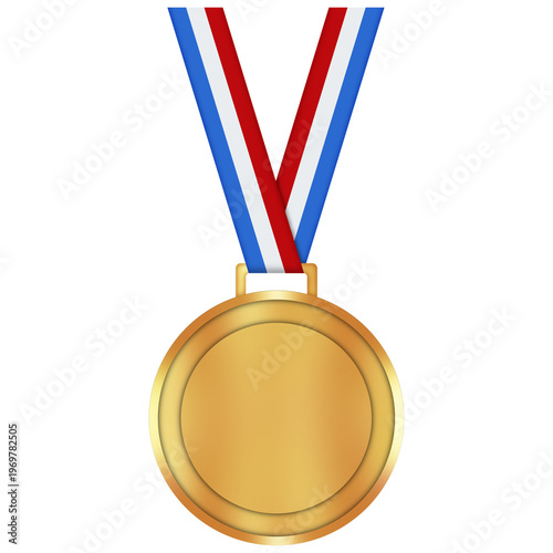 Luxury Bronze Medal with Ribbon on Transparent Background – Award Badge for School Graduation, Sports Events and Corporate Awards, Certificate Seal Icon, Achievement Medal Clip Art PNG