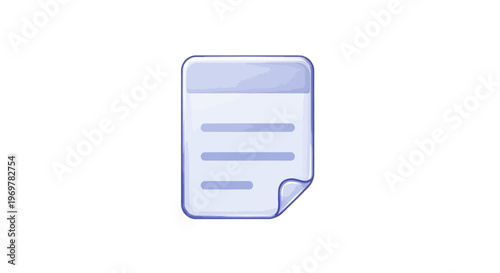 Note icon. Paper document with curled corner. Reminder concept.