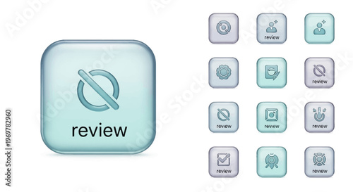 Review Cancel Button Icon Set, Cancelled Application