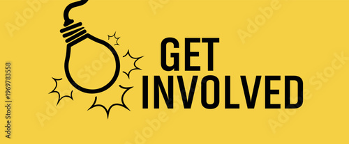 get involved sign on white background