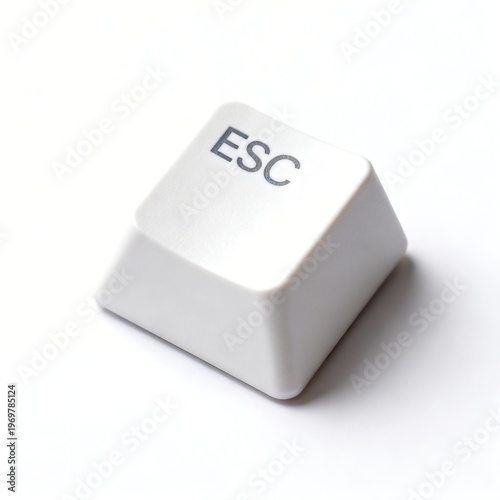 Close-up of White ESC Keyboard Key