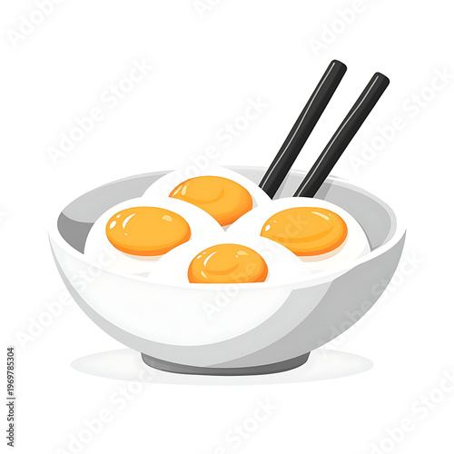 Modern Millennial Egg Chinese Food Icon