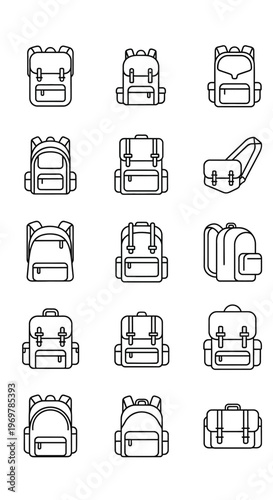 Collection of various school backpacks.