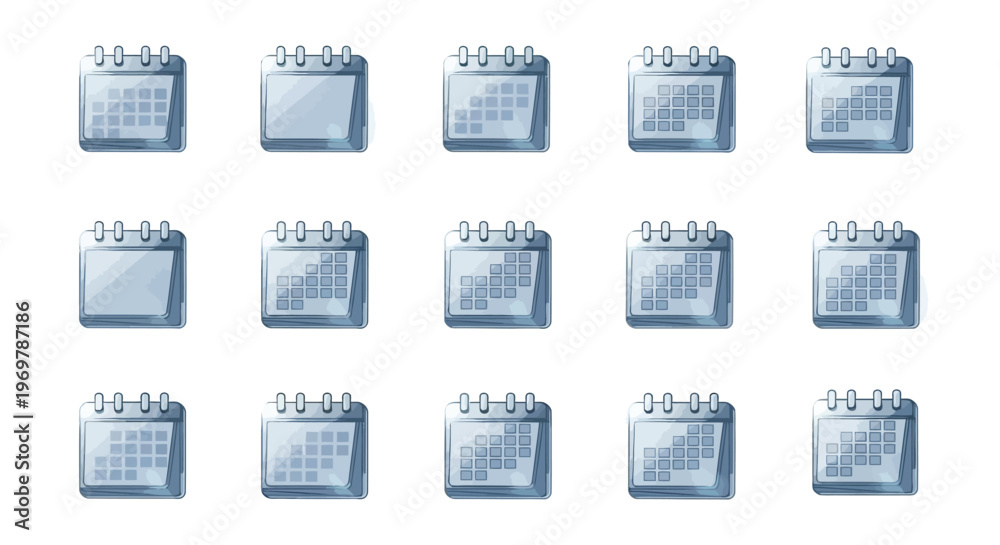 Fototapeta premium Calendar icon set for event planning concept