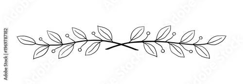 Hand-drawn border with laurel branches