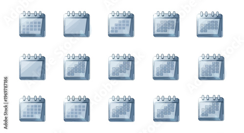 Calendar icon set for event planning concept