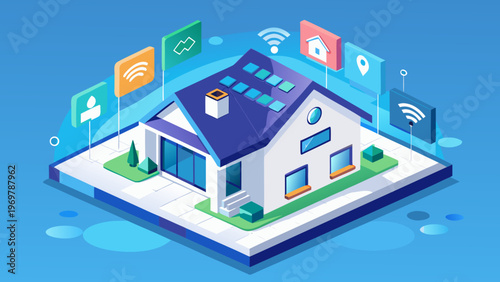Modern Smart Home Isometric Flat Vector