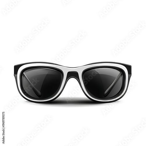 Monochrome 3D Glasses Vector Graphic Isolated