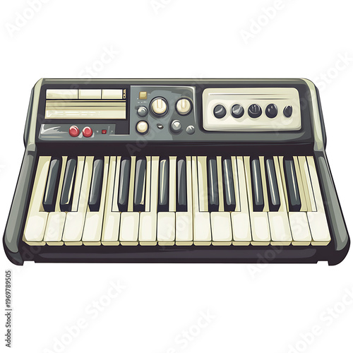 Classic Piano Keyboard Instrument Vector Illustration