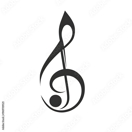 Monochrome Musical Note Vector Icon Isolated