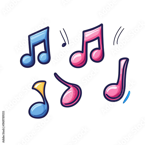 Musical Notes Cartoon Vector Illustration Graph