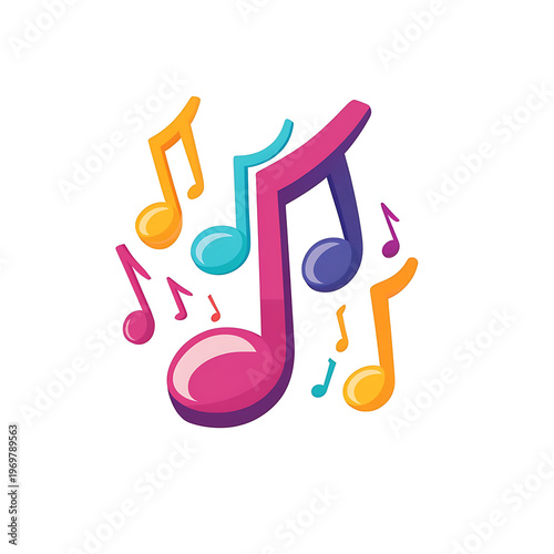 Musical notes cartoon vector illustration with graph