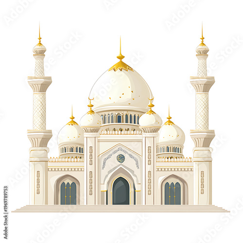Traditional Muslim Mosque Facade Icon Vector