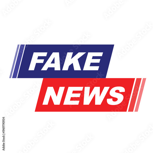 Red FAKE NEWS logo badge 003