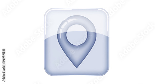 Location Pin Icon, Glossy Map Pointer Symbol