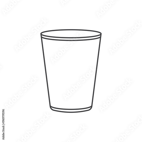 Outline drinking glass icon isolated flat style design.