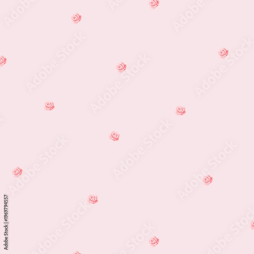Minimal Pink Tiny Rose Seamless Pattern with Soft Micro Floral Toss for Feminine Textile Nursery Wallpaper and Quilting Design