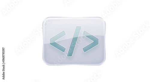 Code icon on white background, programming concept