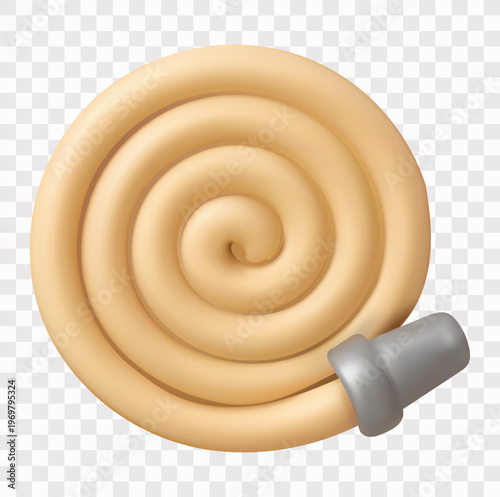 Firefighter and Emergency Equipment Vector Icon Set | 3D icon set | coiled hose