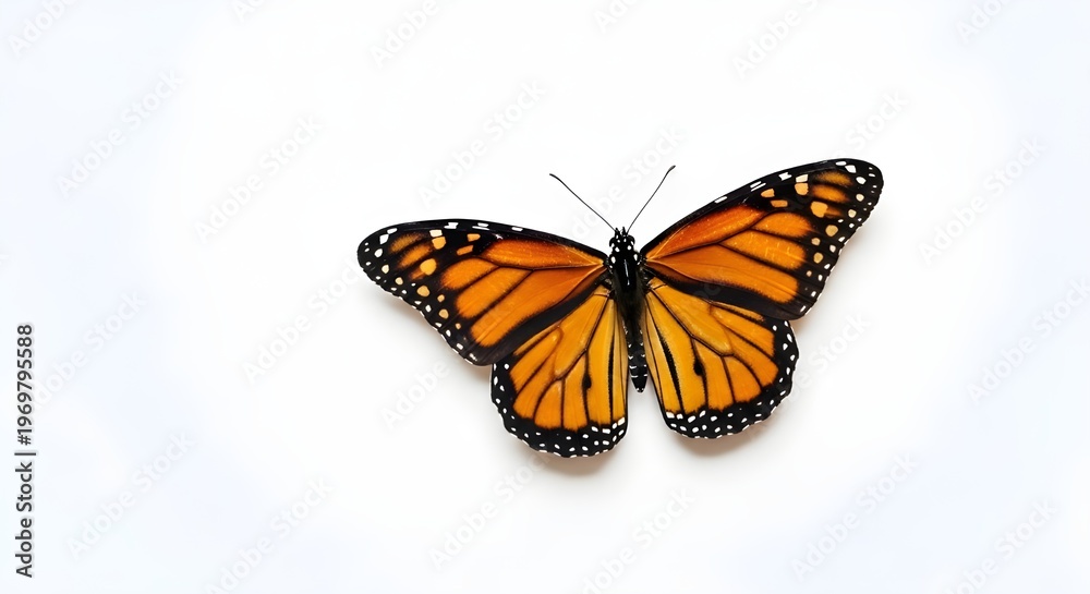 Fototapeta premium Monarch Butterfly Isolated on White Background